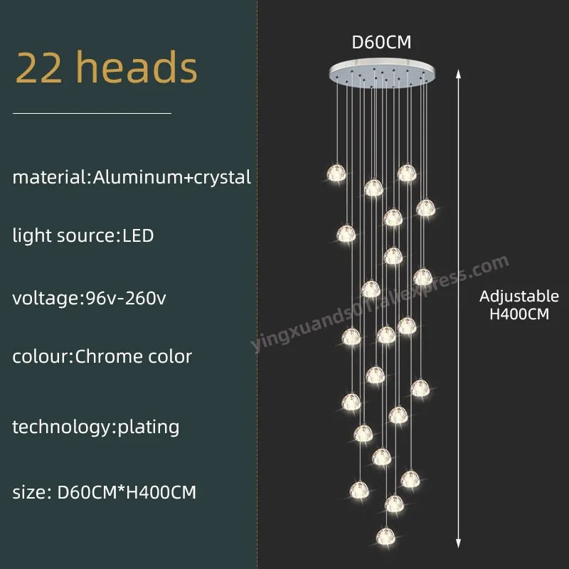 Luxury Design Crystal Chandelier with LED Lighting - Casatrail.com