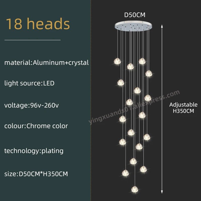 Luxury Design Crystal Chandelier with LED Lighting - Casatrail.com