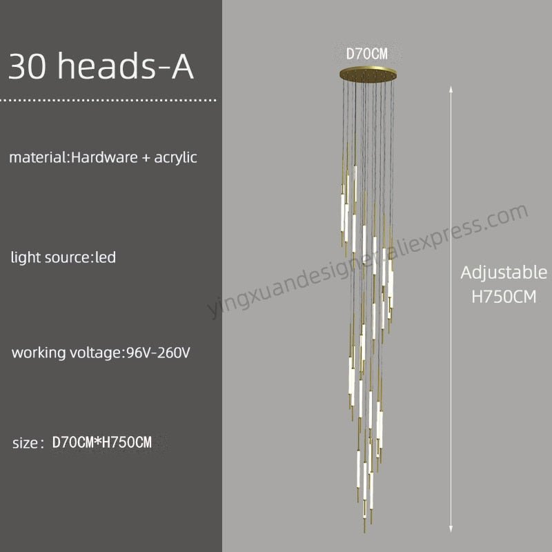 Luxury Design Duplex Stair Lobby Hanging Lamp - Casatrail.com