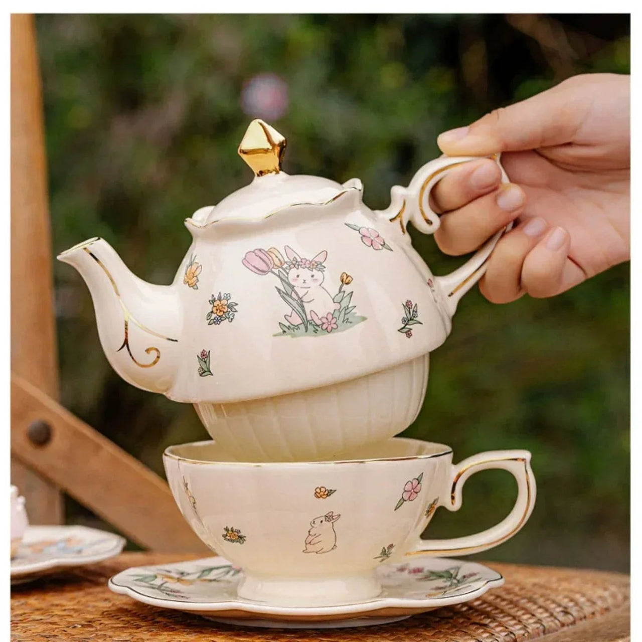 Luxury Gift Box Cup and Pot with Rabbit Teapot Set - Casatrail.com