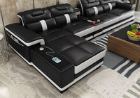 Thumbnail for Luxury Italian Leather Sectional Sofa Set with Bluetooth Speaker and USB Ports - Casatrail.com