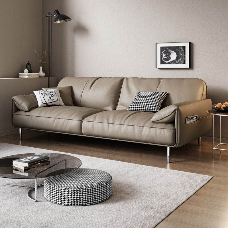 Luxury Leather Sofa Set With Armchair - Casatrail.com