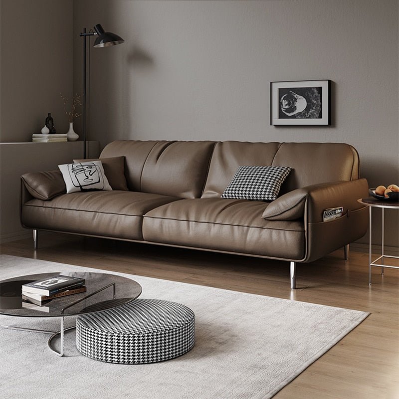 Luxury Leather Sofa Set With Armchair - Casatrail.com