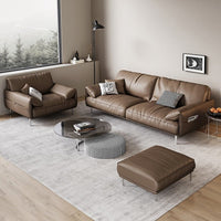 Thumbnail for Luxury Leather Sofa Set With Armchair - Casatrail.com