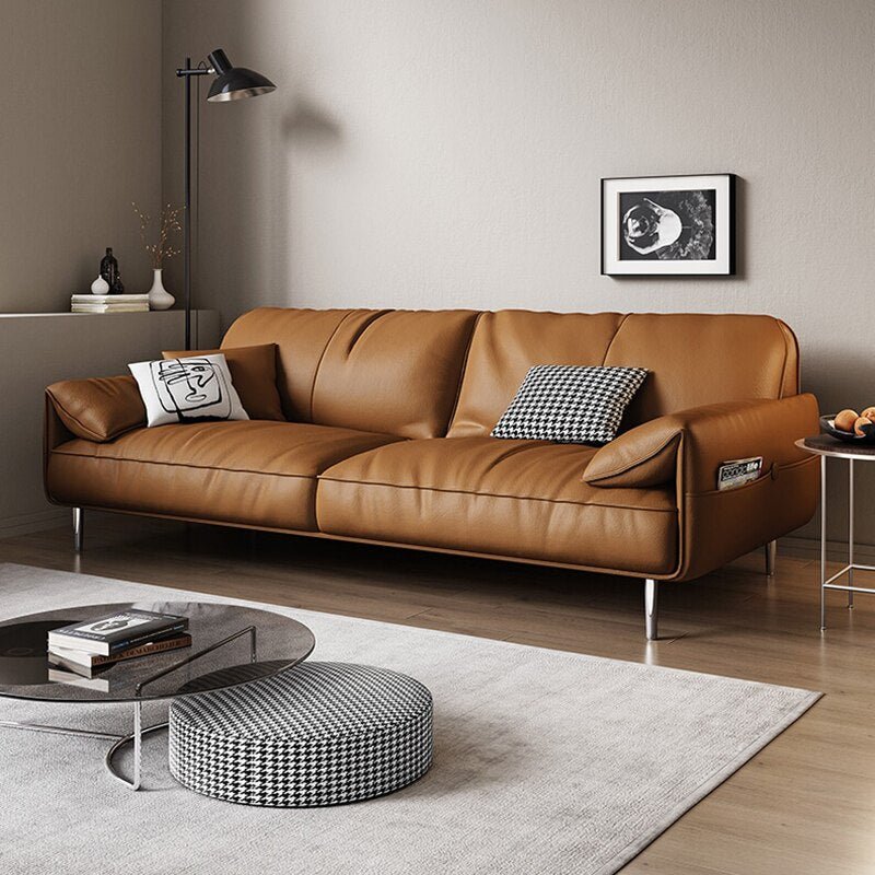 Luxury Leather Sofa Set With Armchair - Casatrail.com