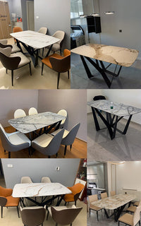 Thumbnail for Luxury Nordic Marble Dining Table and Chairs Combination - Casatrail.com