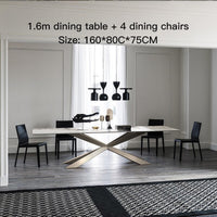 Thumbnail for Luxury Rock Board Dining Table Set - Casatrail.com