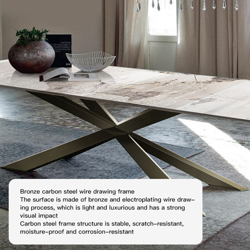 Luxury Rock Board Dining Table Set - Casatrail.com