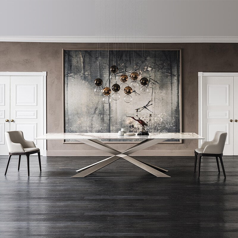 Luxury Rock Board Dining Table Set - Casatrail.com