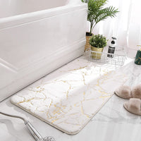 Thumbnail for Luxury White and Gold Bath Mats for Bathroom - Casatrail.com