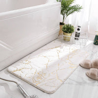 Thumbnail for Luxury White and Gold Bath Mats for Bathroom - Casatrail.com