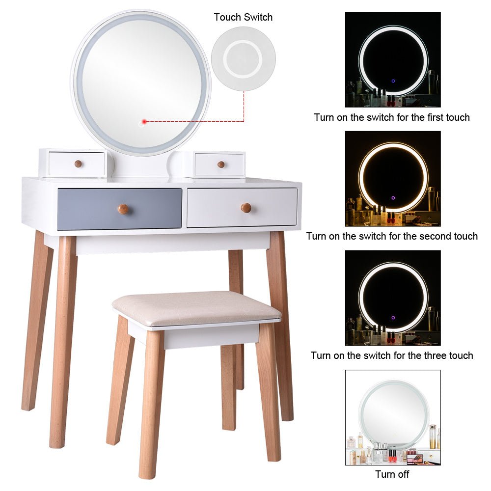 Makeup Dressing Table with Lighted Mirror - Casatrail.com