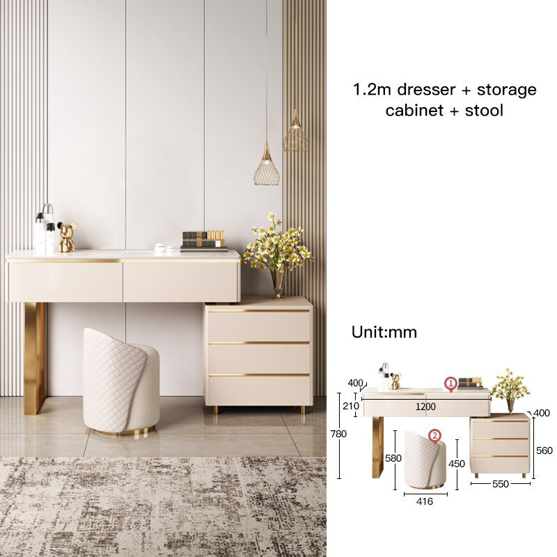 Makeup Tables with Storage Cabinet - Casatrail.com