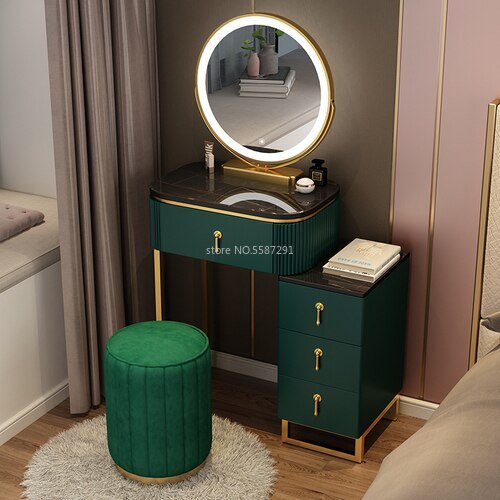 Makeup Vanity Dressing Table Set with Mirror and Storage - Casatrail.com