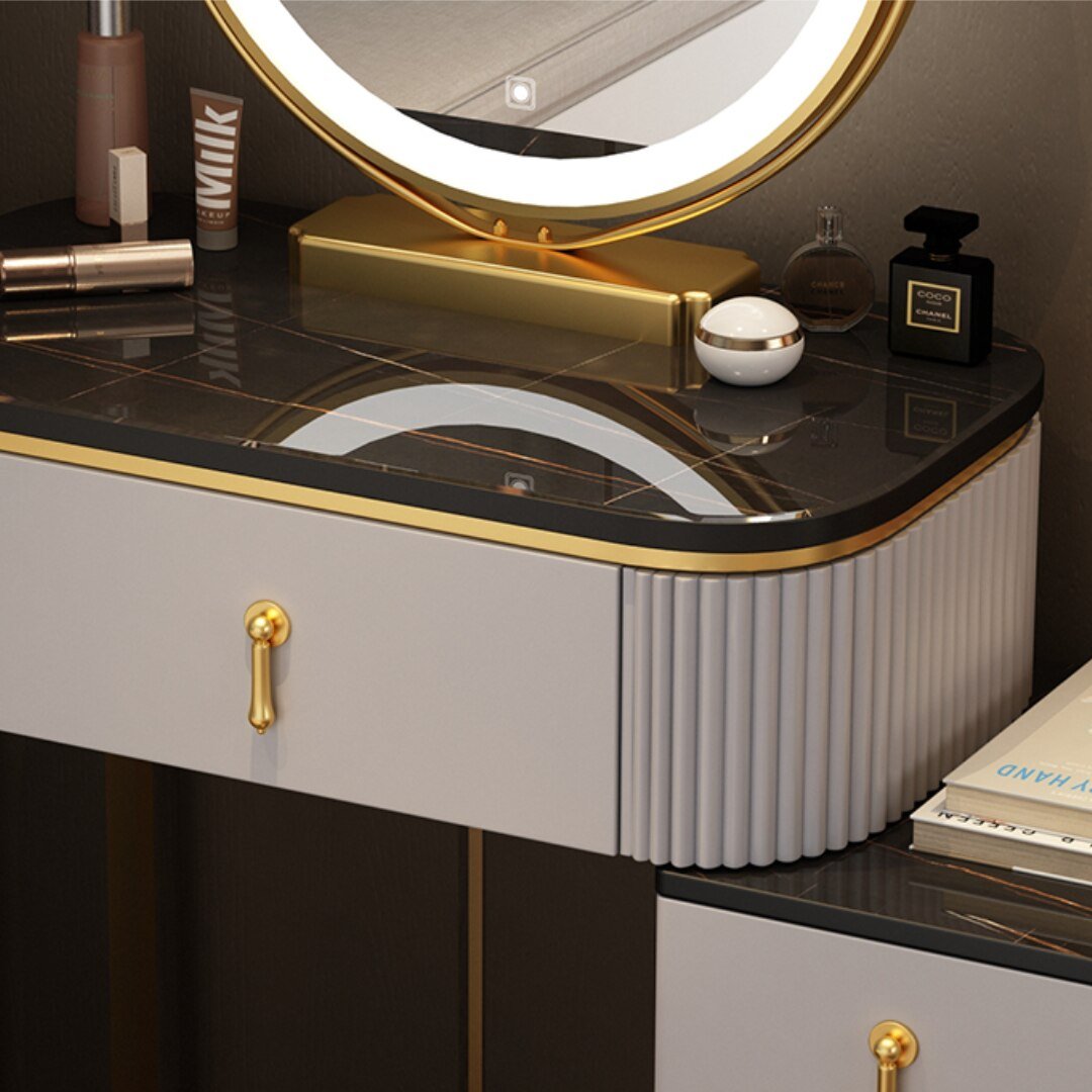 Makeup Vanity Dressing Table Set with Mirror and Storage - Casatrail.com