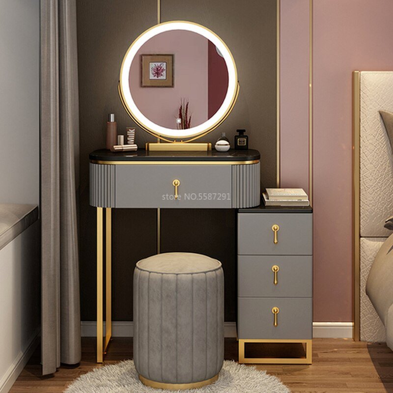 Makeup Vanity Dressing Table Set with Mirror and Storage - Casatrail.com