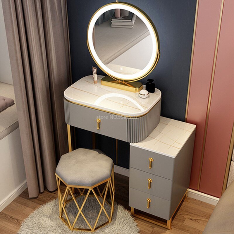 Makeup Vanity Dressing Table Set with Mirror and Storage - Casatrail.com