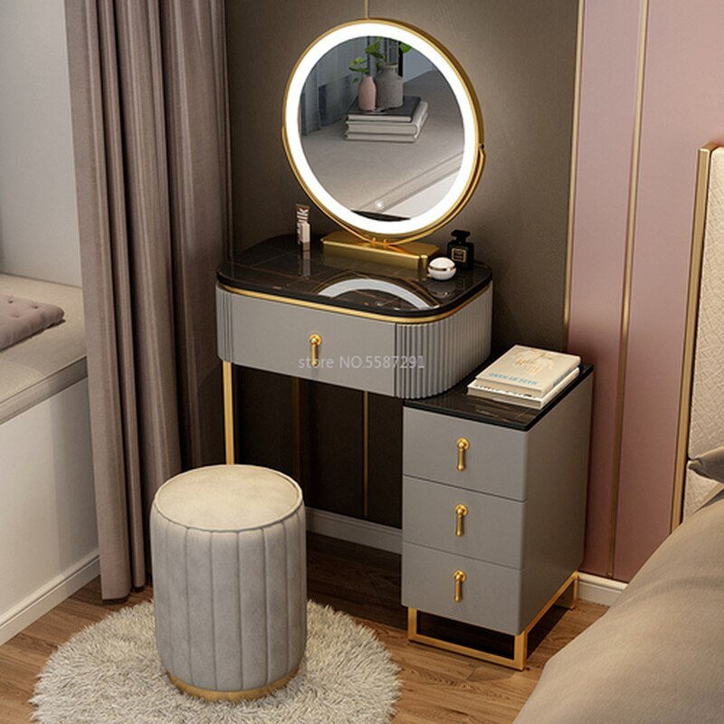 Makeup Vanity Dressing Table Set with Mirror and Storage - Casatrail.com