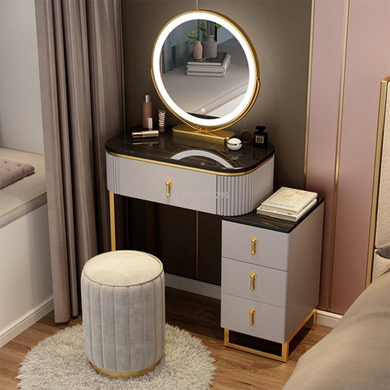 Makeup Vanity Dressing Table Set with Mirror and Storage - Casatrail.com