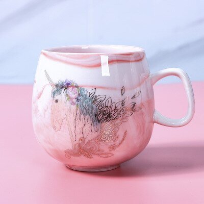 Marble Ceramic Flamingo Coffee Mug for Office Bar - Casatrail.com