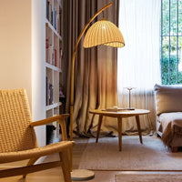 Thumbnail for Metal Floor Lamp with Bamboo - Inspired Design - Casatrail.com