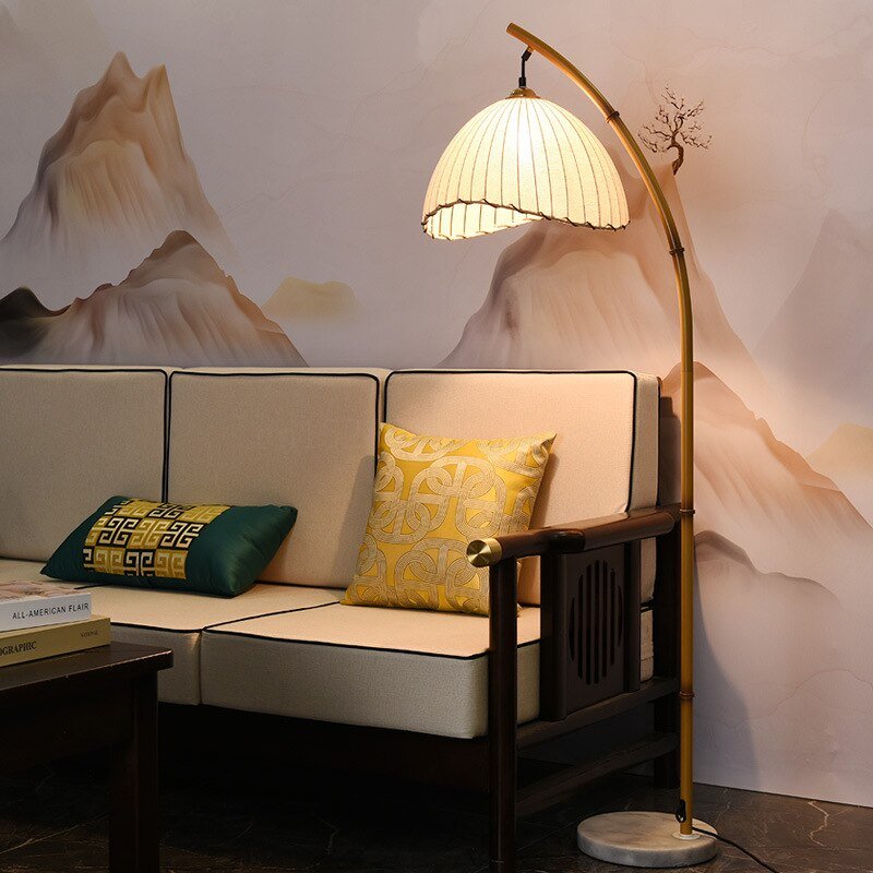 Metal Floor Lamp with Bamboo - Inspired Design - Casatrail.com