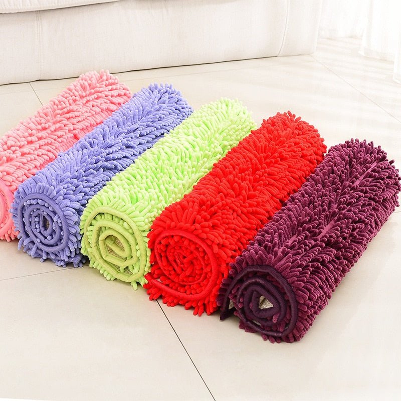 Microfiber Chenille Bath Mat, Anti - Slip, Water Absorbent - Casatrail.com