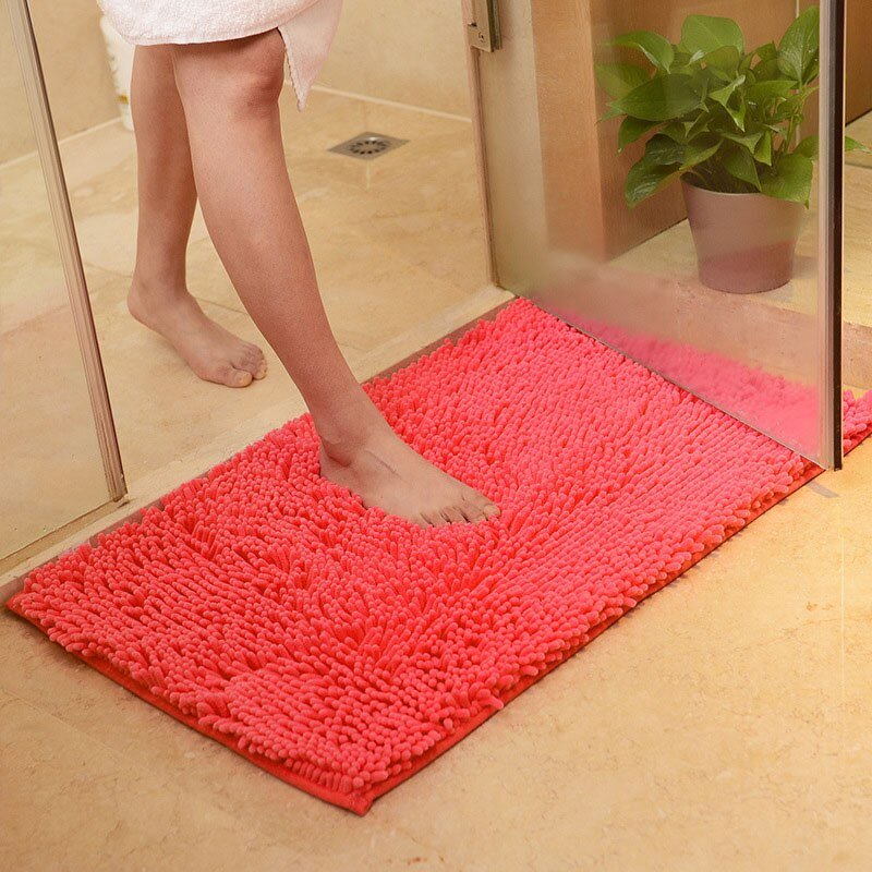 Microfiber Chenille Bath Mat, Anti - Slip, Water Absorbent - Casatrail.com