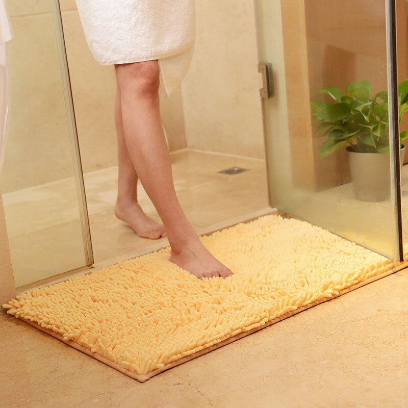 Microfiber Chenille Bath Mat, Anti - Slip, Water Absorbent - Casatrail.com