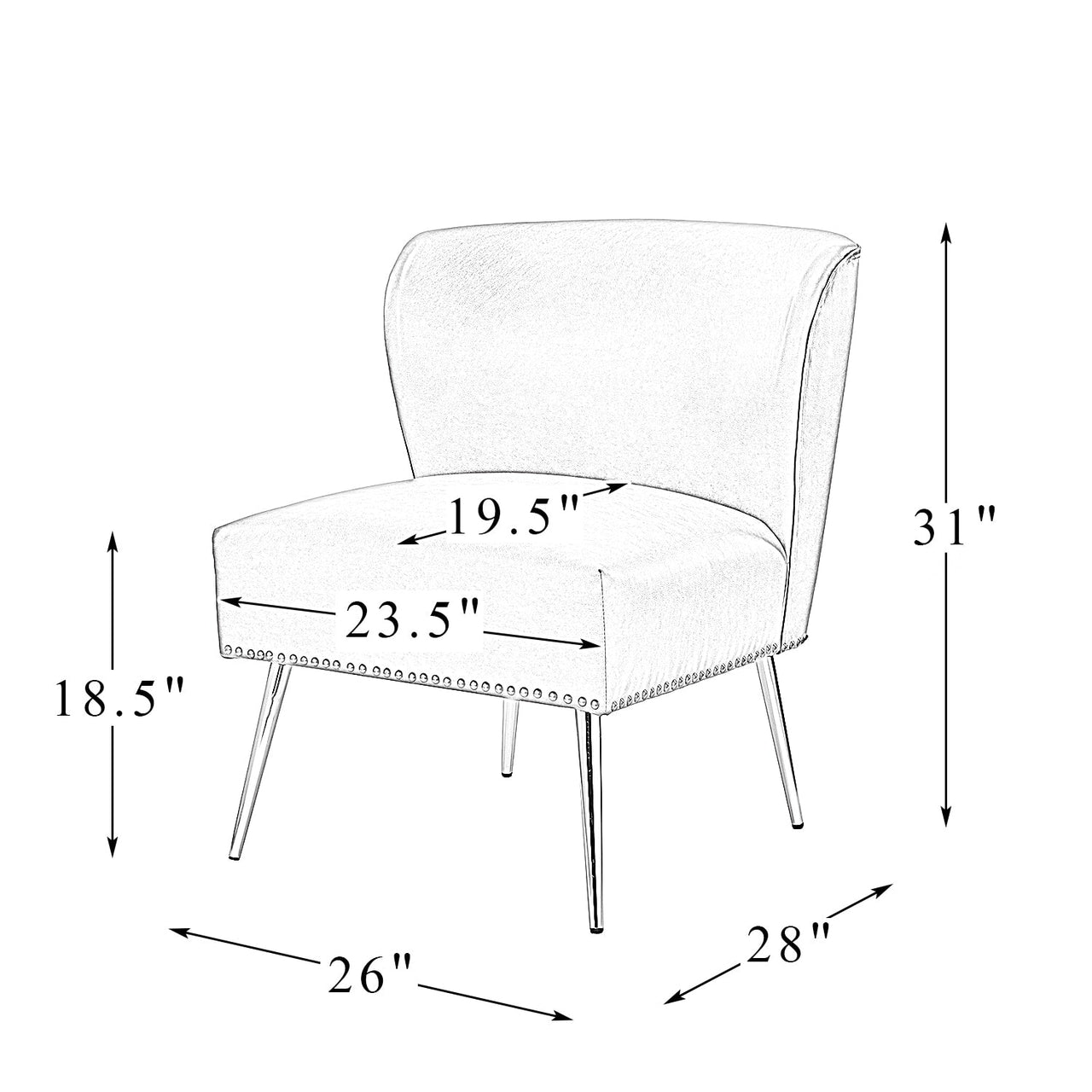 Mid Century Modern Metal Frame Accent Arm Chair - Casatrail.com