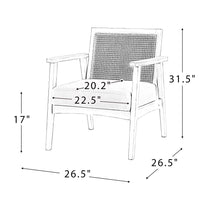 Thumbnail for Mid Century Modern Upholstered Lounge Armchair with Mesh Back - Casatrail.com