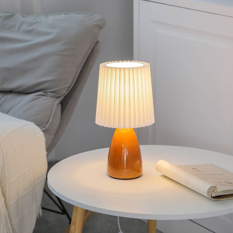 Milkshake LED Ceramic Table Lamp - Pleats Design - Casatrail.com