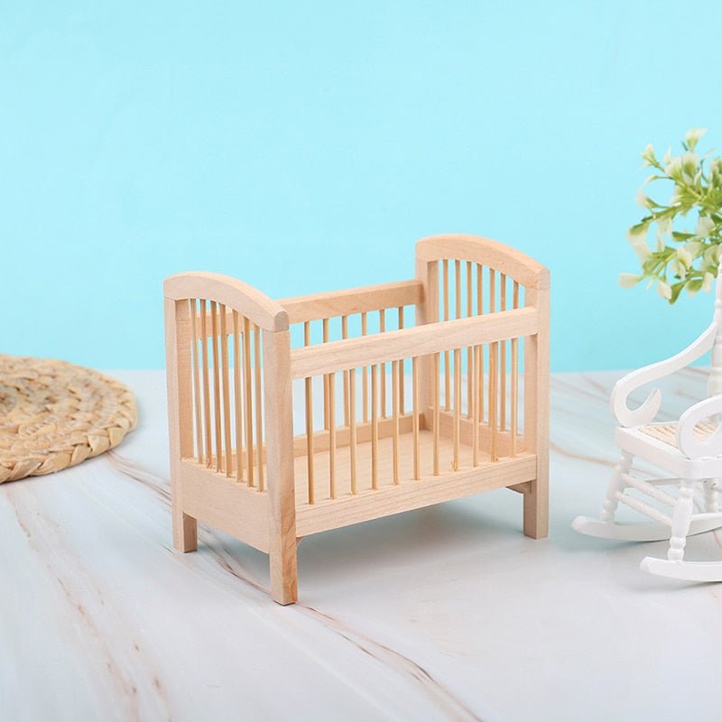 Miniature Wooden Dollhouse Crib - Casatrail.com