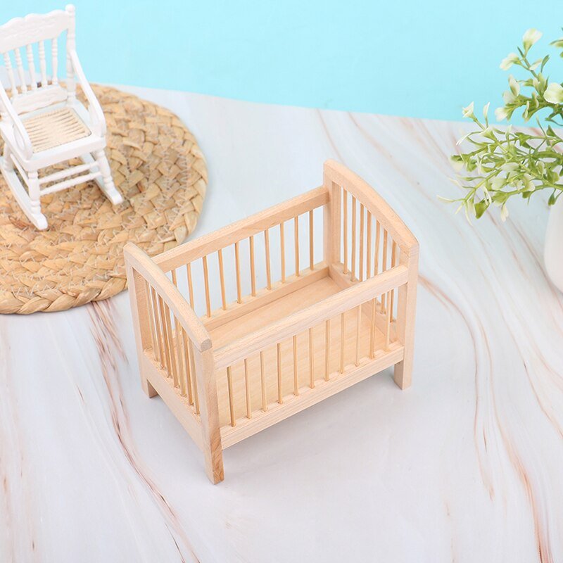 Miniature Wooden Dollhouse Crib - Casatrail.com