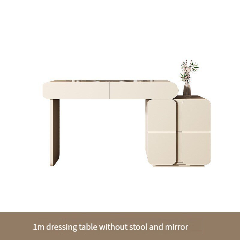 Minimalist Dressing Table with Stool and LED Mirror - Casatrail.com