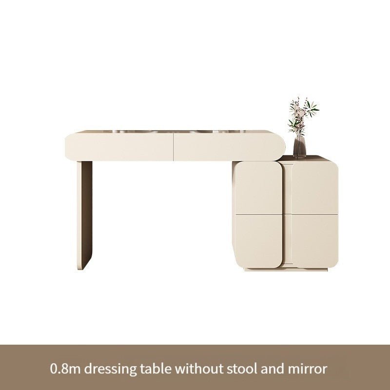 Minimalist Dressing Table with Stool and LED Mirror - Casatrail.com