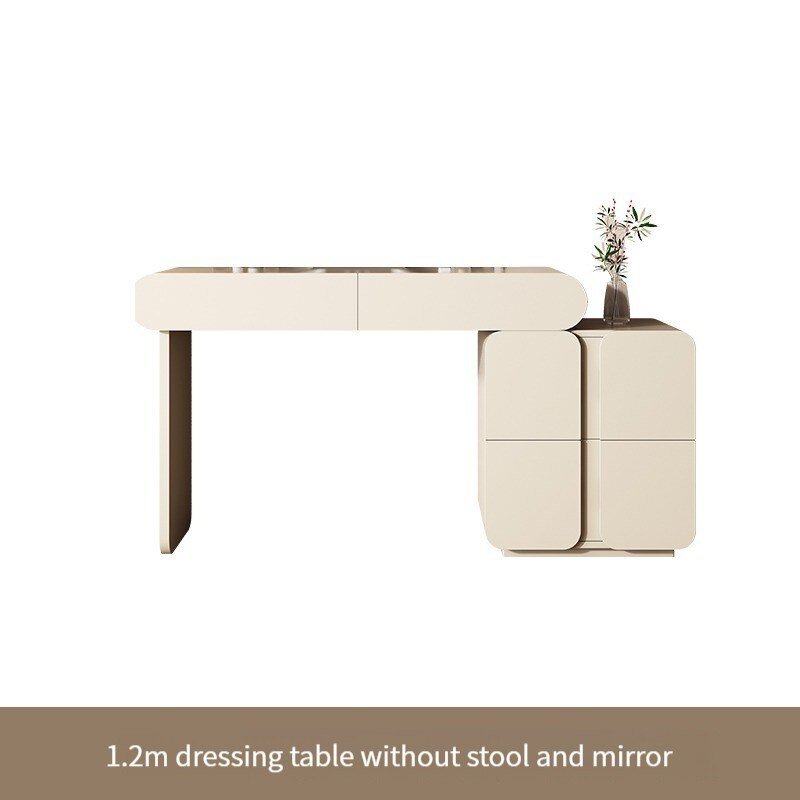 Minimalist Dressing Table with Stool and LED Mirror - Casatrail.com