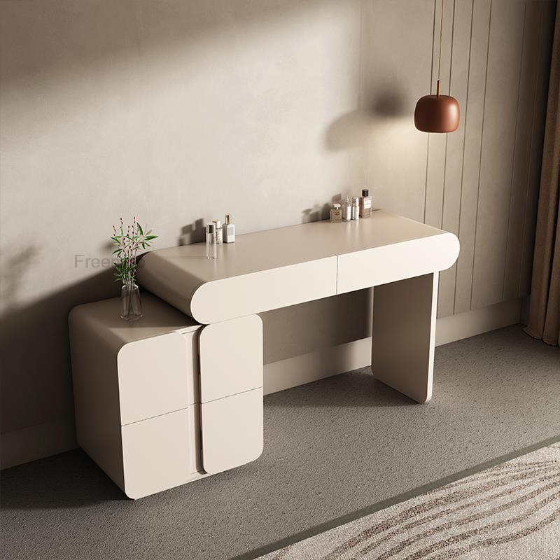 Minimalist Dressing Table with Stool and LED Mirror - Casatrail.com