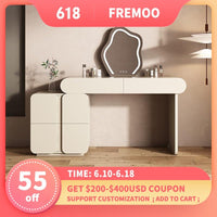 Thumbnail for Minimalist Dressing Table with Stool and LED Mirror - Casatrail.com