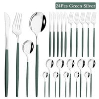 Thumbnail for Mint Silver Dinnerware Set - 24pcs - Casatrail.com