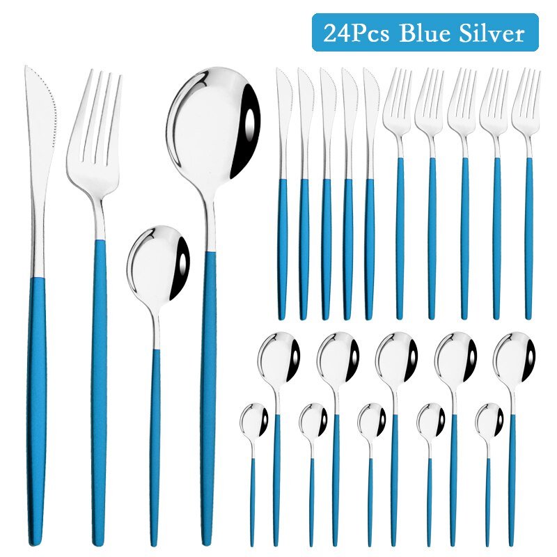 Mint Silver Dinnerware Set - 24pcs - Casatrail.com