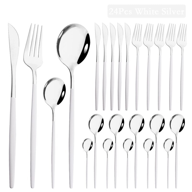 Mint Silver Dinnerware Set - 24pcs - Casatrail.com