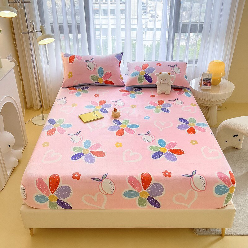 Missdeer Velvet Fitted Sheet Cartoon Style Bedspread - Casatrail.com