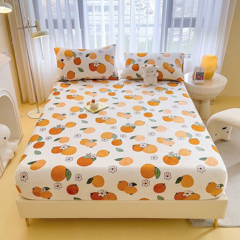 Missdeer Velvet Fitted Sheet Cartoon Style Bedspread - Casatrail.com