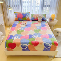 Thumbnail for Missdeer Velvet Fitted Sheet Cartoon Style Bedspread - Casatrail.com