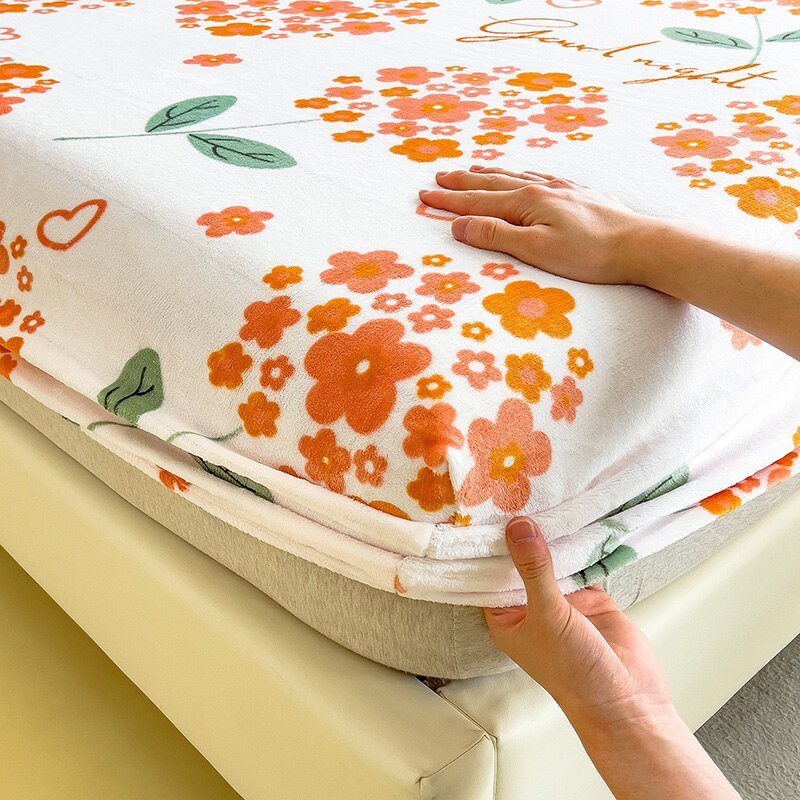 Missdeer Velvet Fitted Sheet Cartoon Style Bedspread - Casatrail.com