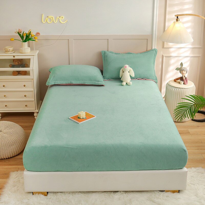 Missdeer Warm Cartoon Style Velvet Fitted Sheet - Casatrail.com