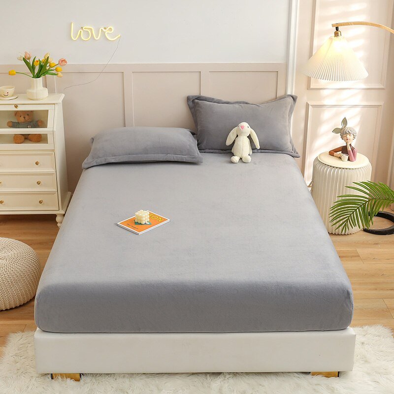 Missdeer Warm Cartoon Style Velvet Fitted Sheet - Casatrail.com