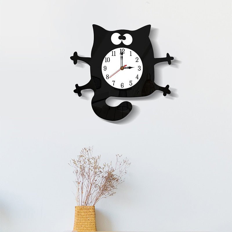 Modern 3D Acrylic Cat Wall Clock - Casatrail.com