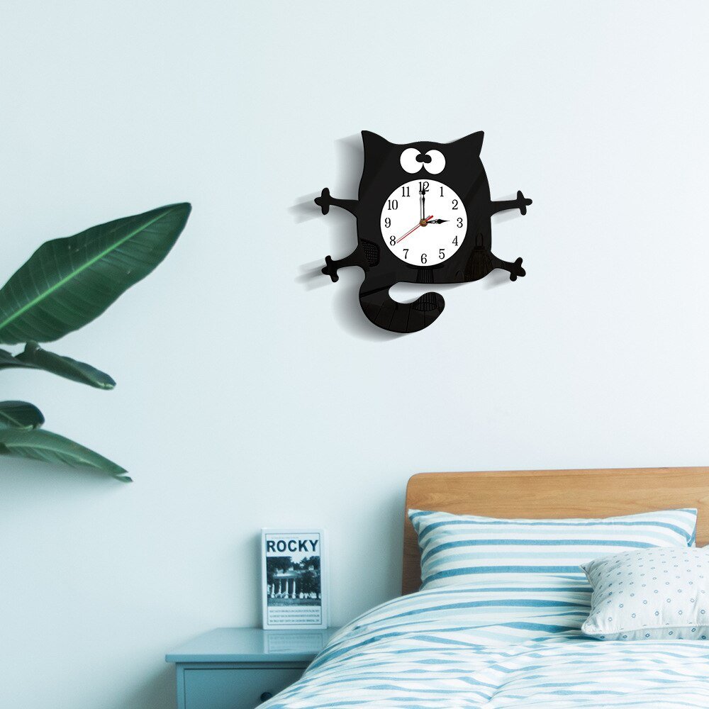 Modern 3D Acrylic Cat Wall Clock - Casatrail.com